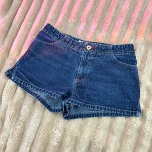 Blue asphalt denim shorts